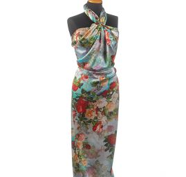 Hedvábný satén květinový motiv růže