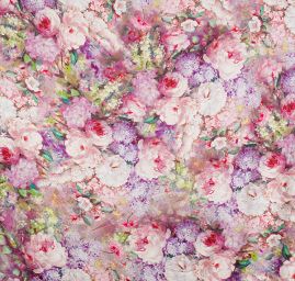 Hedvábný satén květinový motiv malba akvarel