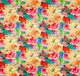 Hedvábný satén květinový motiv