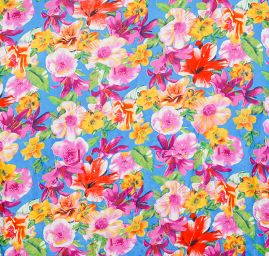 Hedvábný žakár tisk květinový vzor