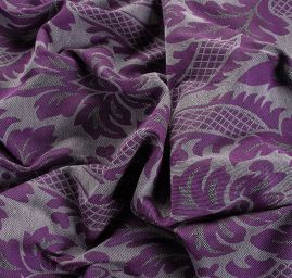 Replika historické tkaniny Rokoko fialová/růžová