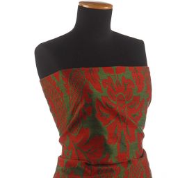 Replika historickej tkaniny Rokoko červená / zelená