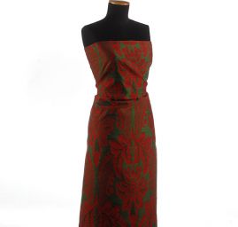 Replika historické tkaniny Rokoko červená/zelená