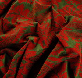 Replika historické tkaniny Rokoko červená/zelená