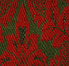 Replika historické tkaniny Rokoko červená/zelená