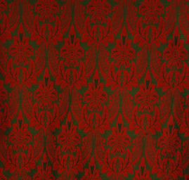 Replika historické tkaniny Rokoko červená/zelená