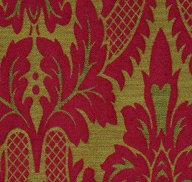 Replika historické tkaniny Rokoko fuchsiová/zelená