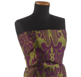 Replika historickej tkaniny Rokoko fialová / zelená