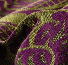 Replika historické tkaniny Rokoko fialová/zelená