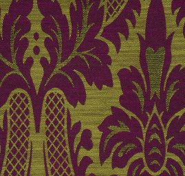 Replika historické tkaniny Rokoko fialová/zelená