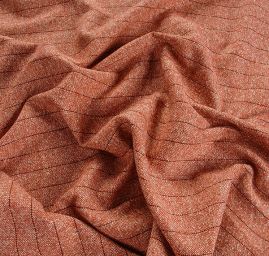 Vlněná kostýmová látka tvíd proužek rezavohnědá