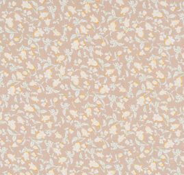 Viskozová šatová látka tisk drobné květy béžová