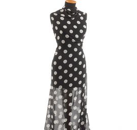 Šifon vzor puntík bílý/černý