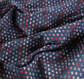 Efektní riflovina srdíčka/kostky