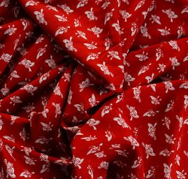 Viskozová látka na šaty motiv kloboučků