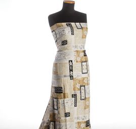 Viskozová látka na šaty patchvorkový vzor květin