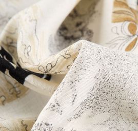 Viskozová látka na šaty patchvorkový vzor květin