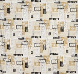 Viskozová látka na šaty patchvorkový vzor květin