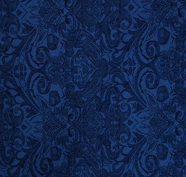 Žakárová pružná látka romantický vzor modrá