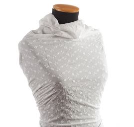 Madeira vyšívaná látka květinový motiv slonová kost