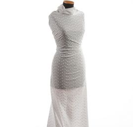 Madeira vyšívaná látka květinový motiv slonová kost