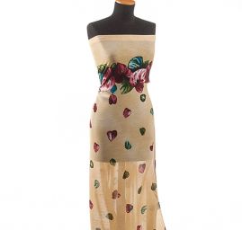 Viskozová letní látka bordura květy