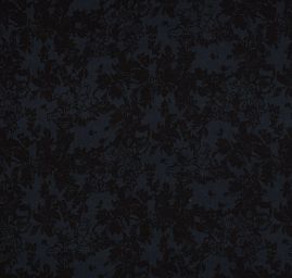 Voál bavlna směs velké květy modrá/hnědá