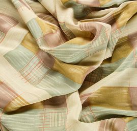 Viskózová letní látka geometrický vzor pastel zelená