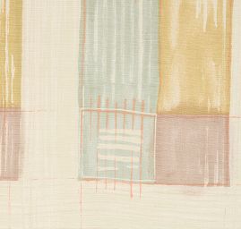 Viskózová letní látka geometrický vzor pastel zelená