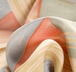 Viskózová letní látka geometrický vzor pastel růžová