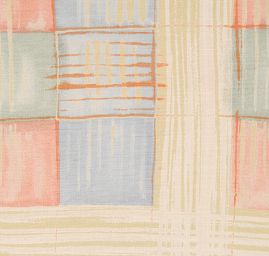 Viskózová letní látka geometrický vzor pastel růžová