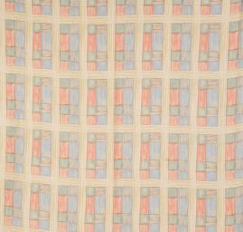 Viskózová letní látka geometrický vzor pastel růžová