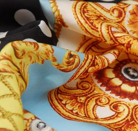 Krepdešín směs hedvábný ve stylu Versace