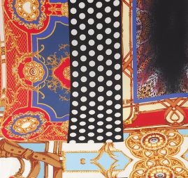 Krepdešín směs hedvábný ve stylu Versace