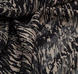 Látka vzorový šifon černobílý