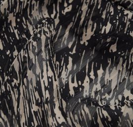 Látka vzorový šifon černobílý