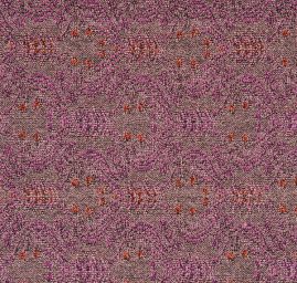 Žakárová oděvní  látka secesní vzor jeřabiny růžová