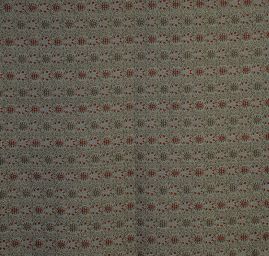 Žakárová oděvní látka secesní vzor jeřabiny olivová