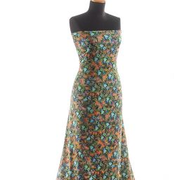 Úplet jemný viskozový květy modré růže