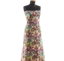 Úplet jemný viskozový květy oranžové růže