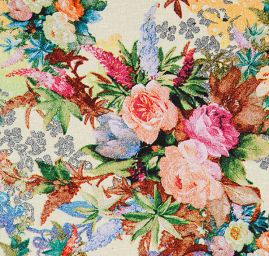 Úplet jemný viskozový květy oranžové růže