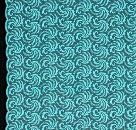 Organza vyšívaná květinový ornament tyrkysová