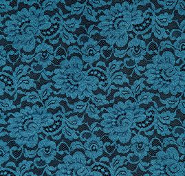 Tylová krajka jemná květy tmavě tyrkysová