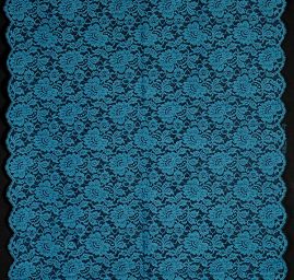 Tylová krajka jemná květy tmavě tyrkysová