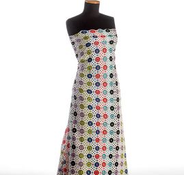 Krajka hrubá geometrický ornament barevná