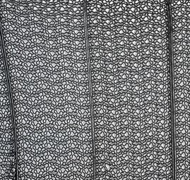 Krajka hrubá abstraktní vzor vlnky černá