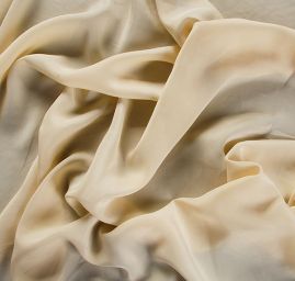 Hedvábný krepdešín pružný smetanový 