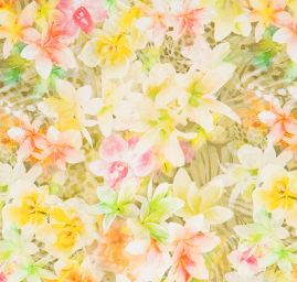 Imitace hedvábí drobné květy