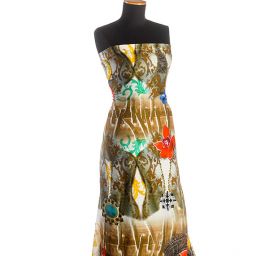 Voál bavlna směs ornament