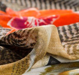 Voál bavlna směs ornament